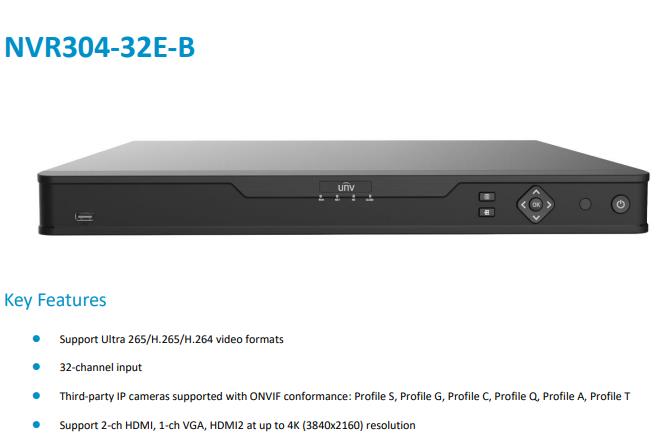 NVR 32Ch 4HDD UNV OUTLET